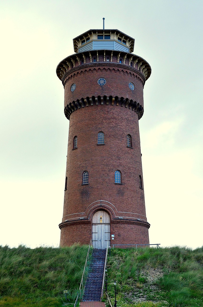 water tower, borkum, water supply, water-tank